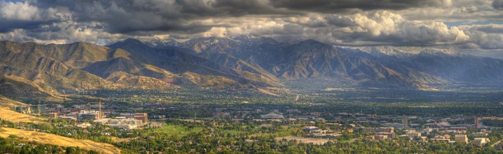 A panorama of the University of Utah campus. Taken for use in marketing materials.